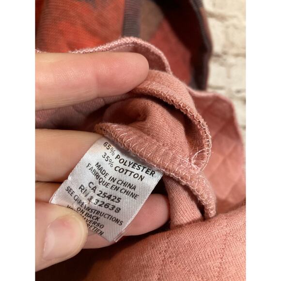 Donna White Jacket Womens Small Pink Quilted Abstract Art Button Front Artsy - Picture 13 of 14